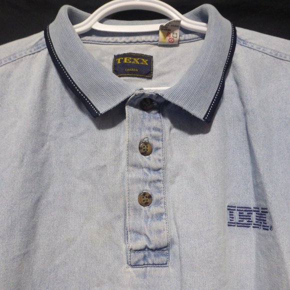 TEXX CANADA, IBM polo shirt, some stains, see last couple of pictures, EUC - Picture 3 of 12